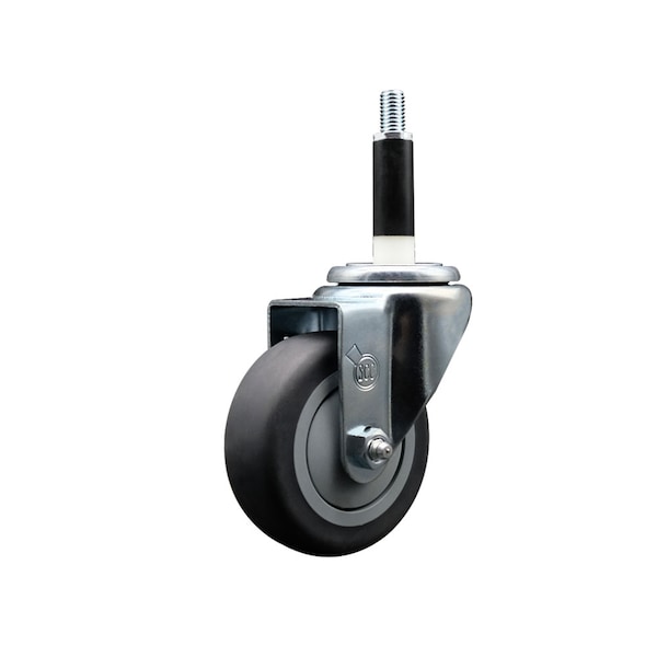 3.5'' SS Thermoplastic Rubber Wheel Swivel 7/8'' Expanding Stem Caster